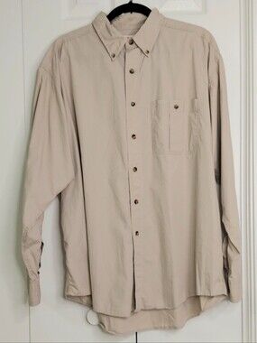 Filson Shirt, Size XL, Cotton, Lightweight, Beige Khaki, Vintage